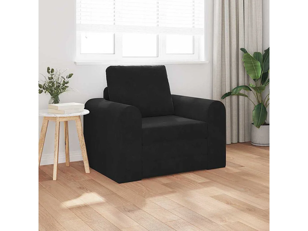 Sofá-Cama Preto 98 x 71 x 83 cm Veludo