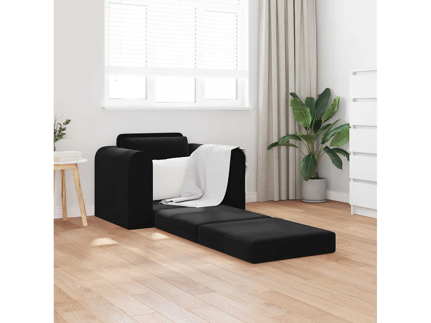 Divano letto Nero 98 x 71 x 83 cm Velluto