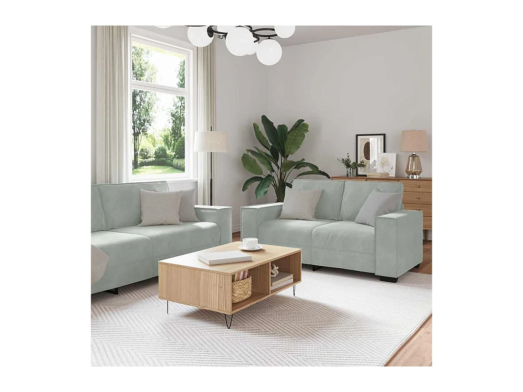 Ensemble de Canapés 3 pcs Gris 220 x 78 x 84 cm Velours