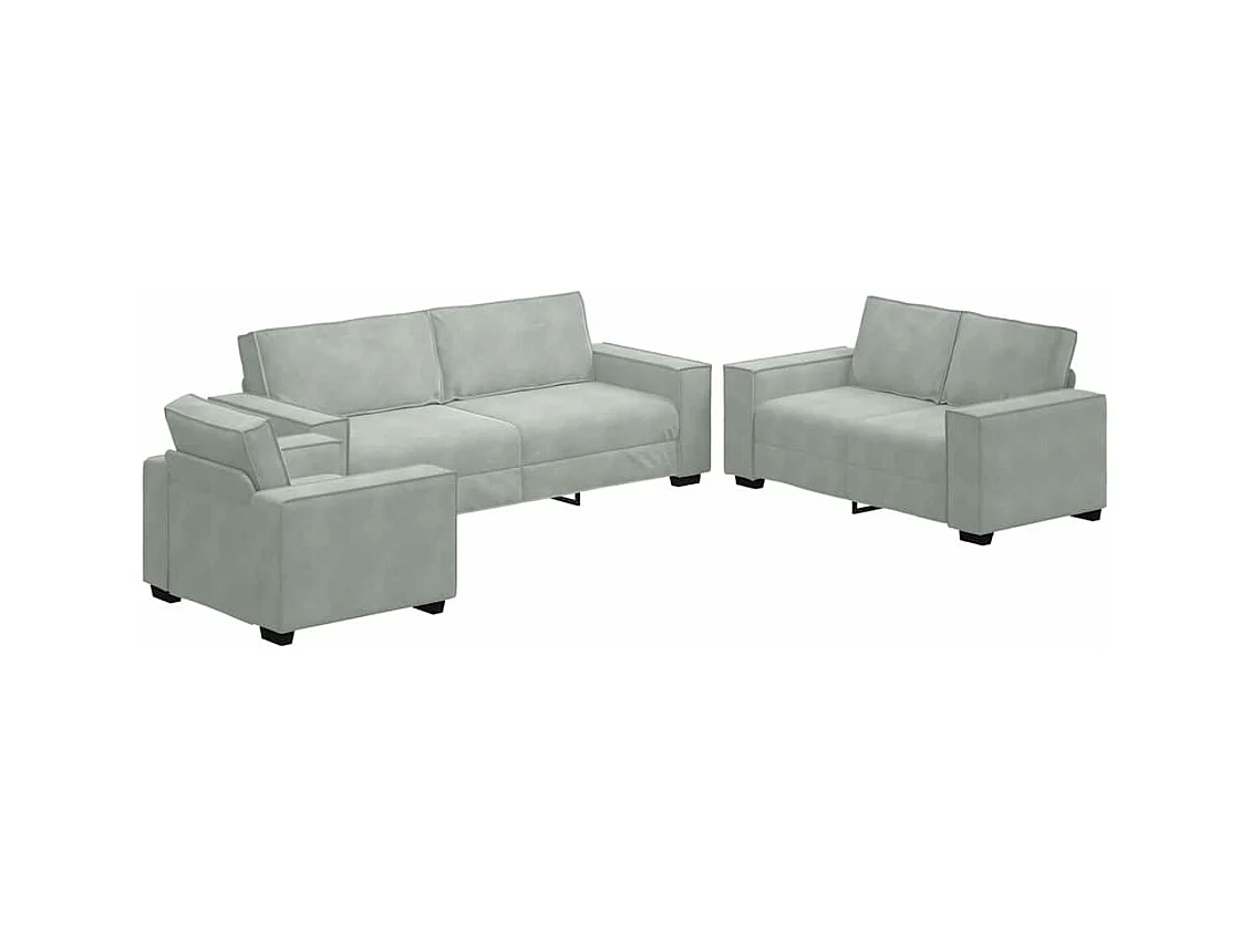 Ensemble de Canapés 3 pcs Gris 220 x 78 x 84 cm Velours