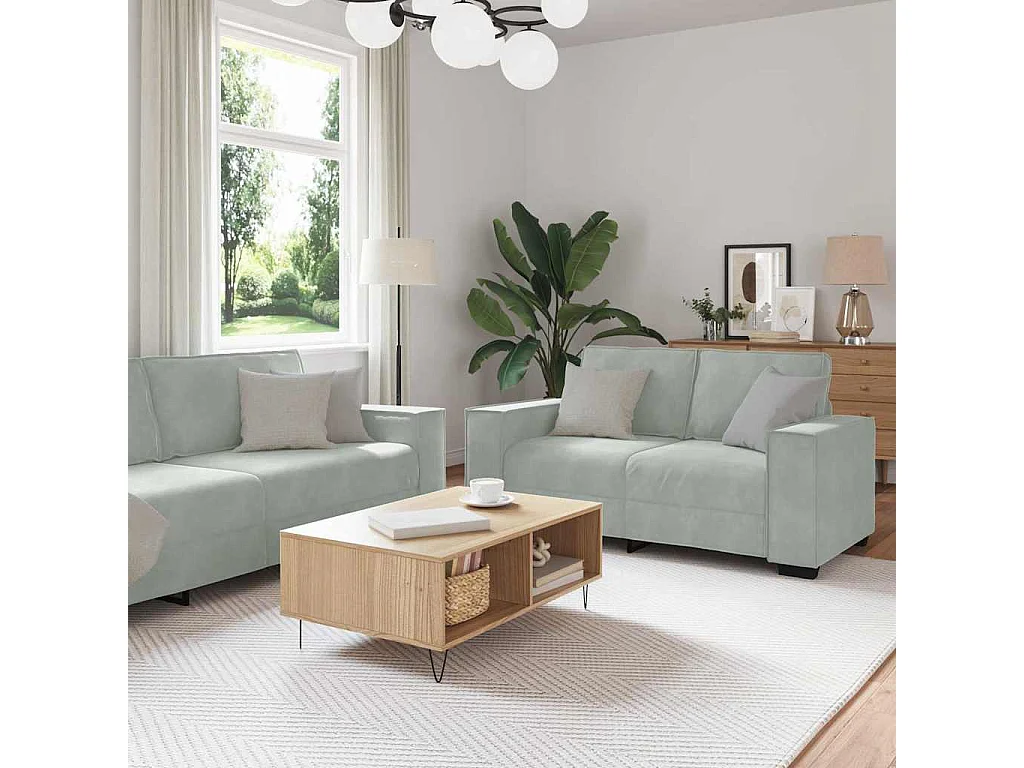 | Juego de Sofá | con cojín 3 pcs Gris 220 x 78 x 84 cm Terciopelo