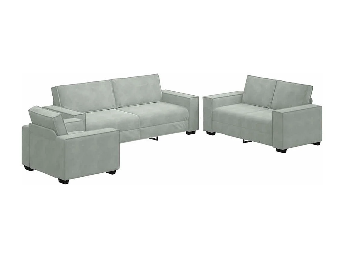 | Juego de Sofá | con cojín 3 pcs Gris 220 x 78 x 84 cm Terciopelo