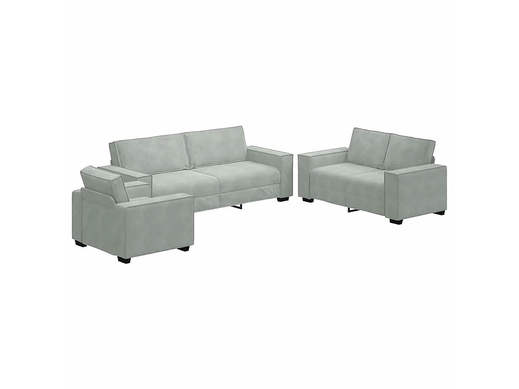 Canapé 3 pcs Gris clair 220 x 80 x 84 cm Tissu en lin mélangé