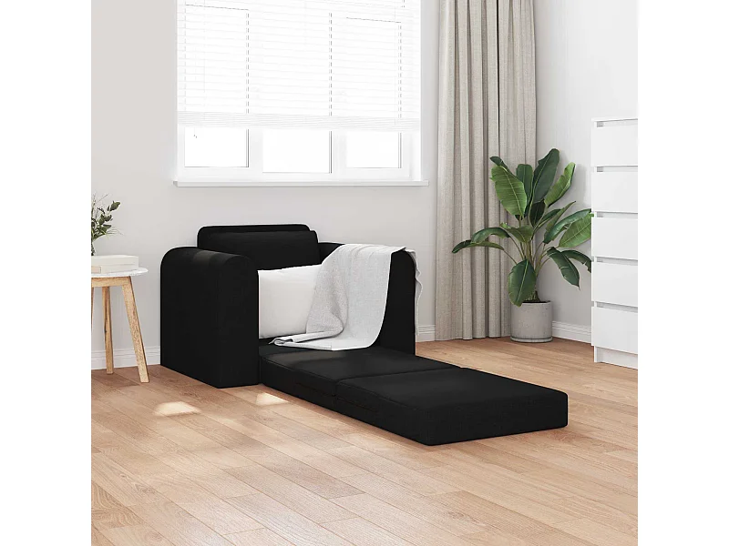 Canapé-Lit Noir 98 x 71 x 83 cm tissu