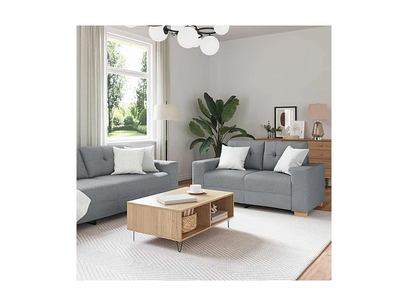 | Conjunto de Sofás | com almofada com travesseiro Cinzeto tecido