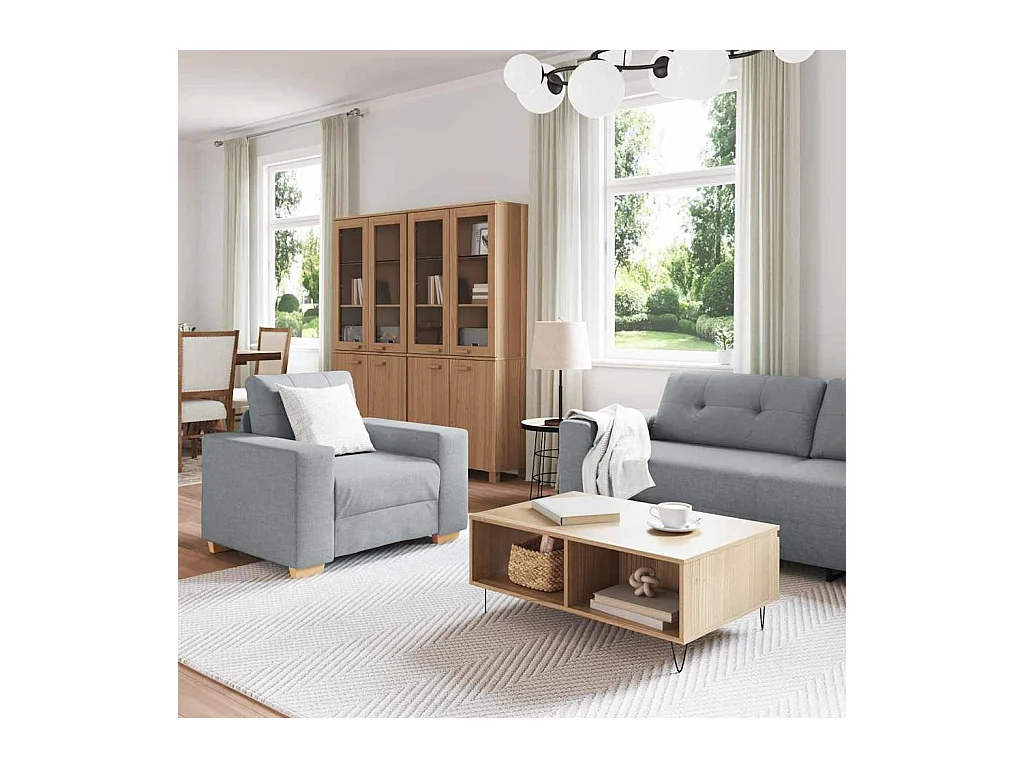 Ensemble de Canapés avec coussin avec oreiller 3 pcs Gris tissu