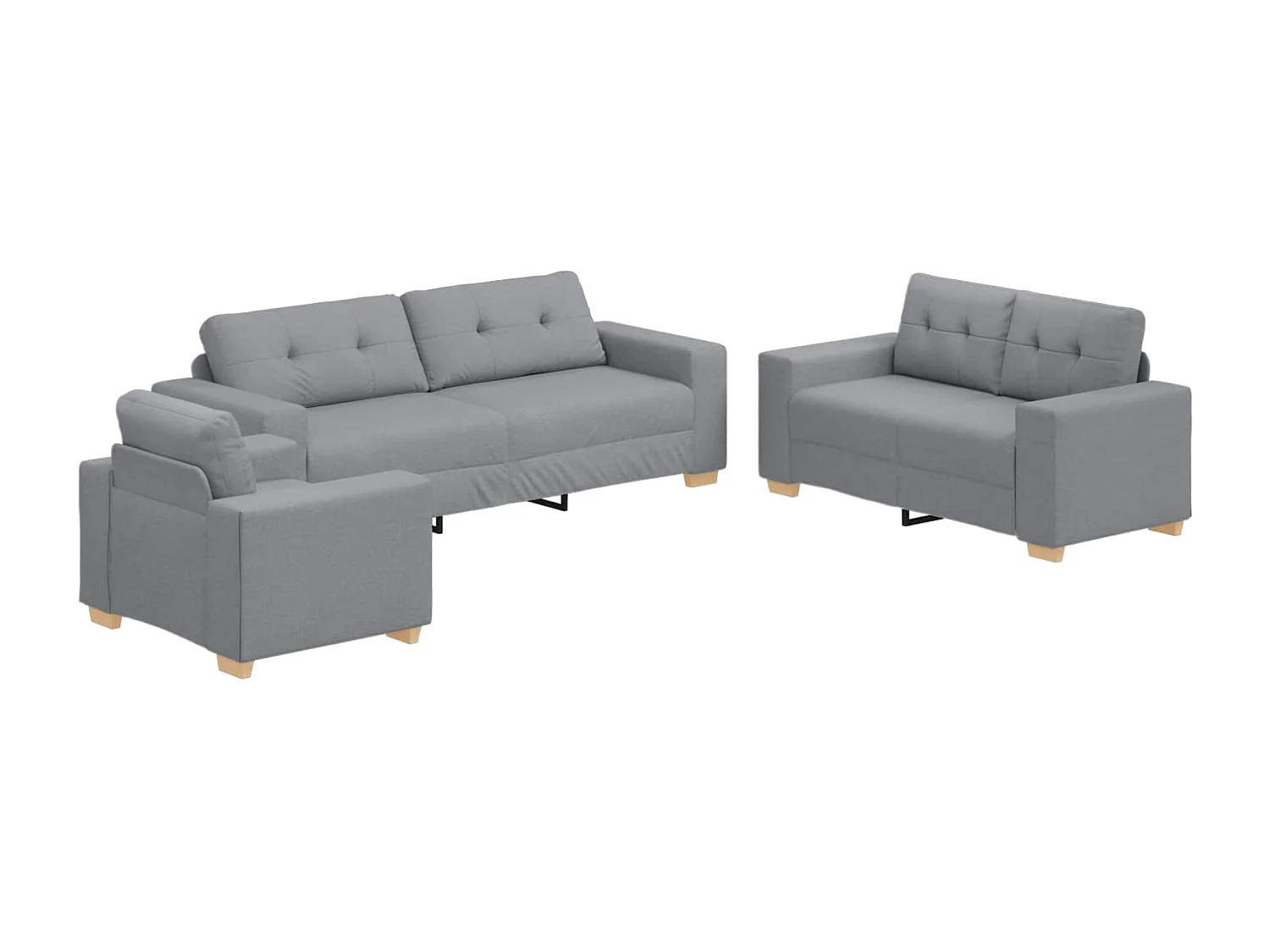 | Sofa Set | mit Kissen mit Kissen Grau Stoff