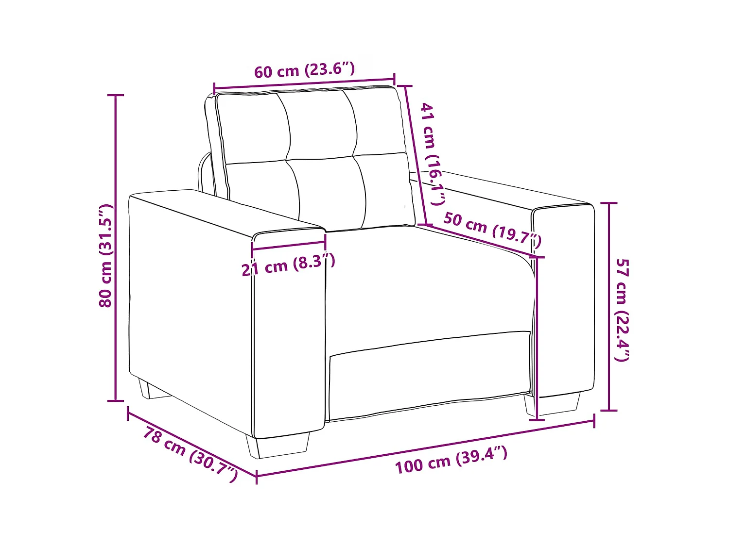 | Bankstel | met kussen met kussen Grijs Stof