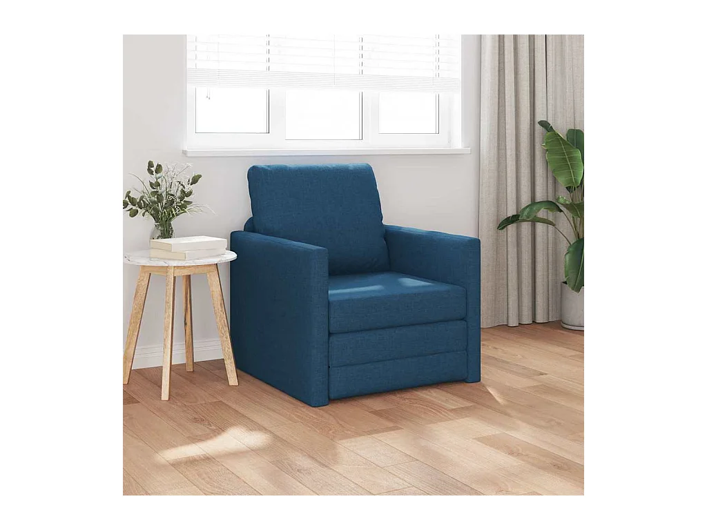 Canapé-lit avec coussin Bleu 74 x 77 x 81 cm tissu