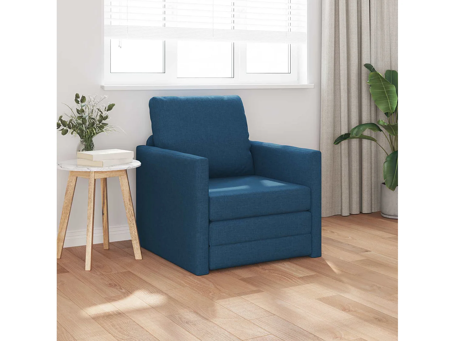 Canapé-Lit Bleu 74 x 77 x 81 cm tissu