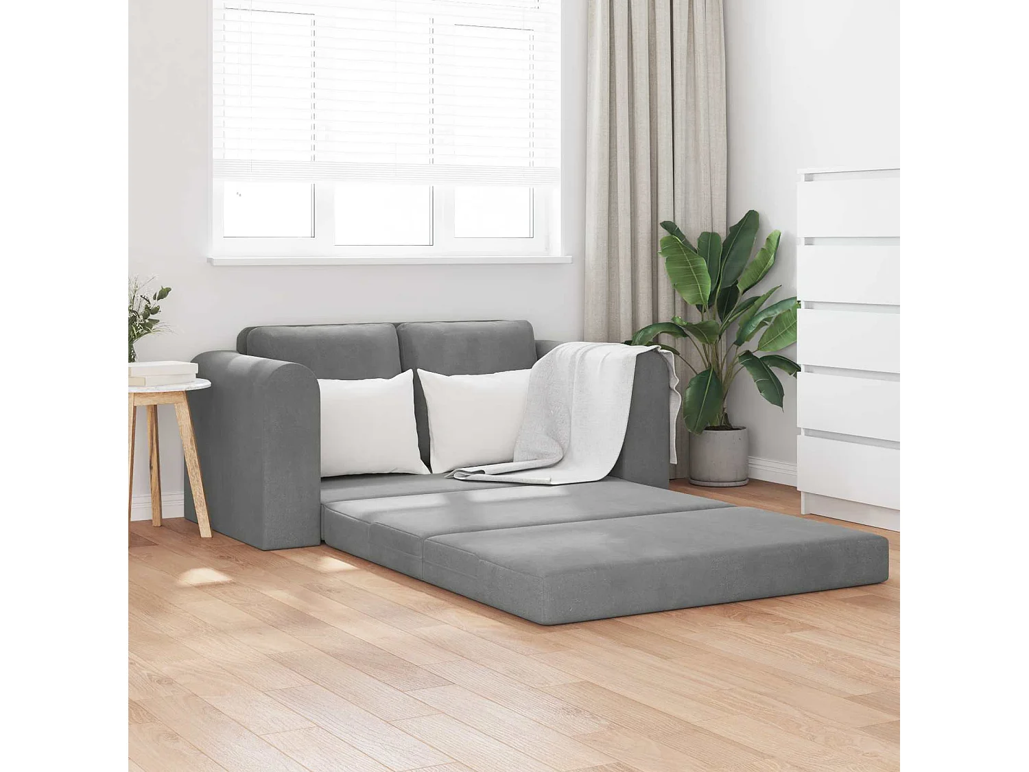 Canapé-Lit Gris foncé 148 x 71 x 83 cm Velours