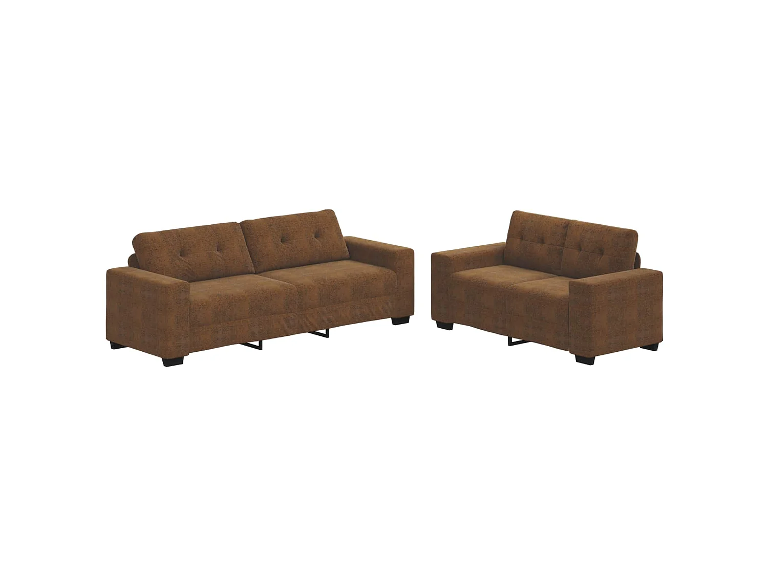 Canapé 2 pcs Marron 221 x 80 x 80 cm tissu