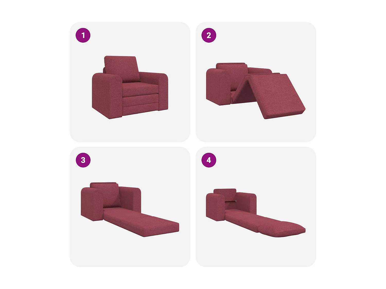 Slaapbank Wijnrood 98 x 71 x 83 cm Stof