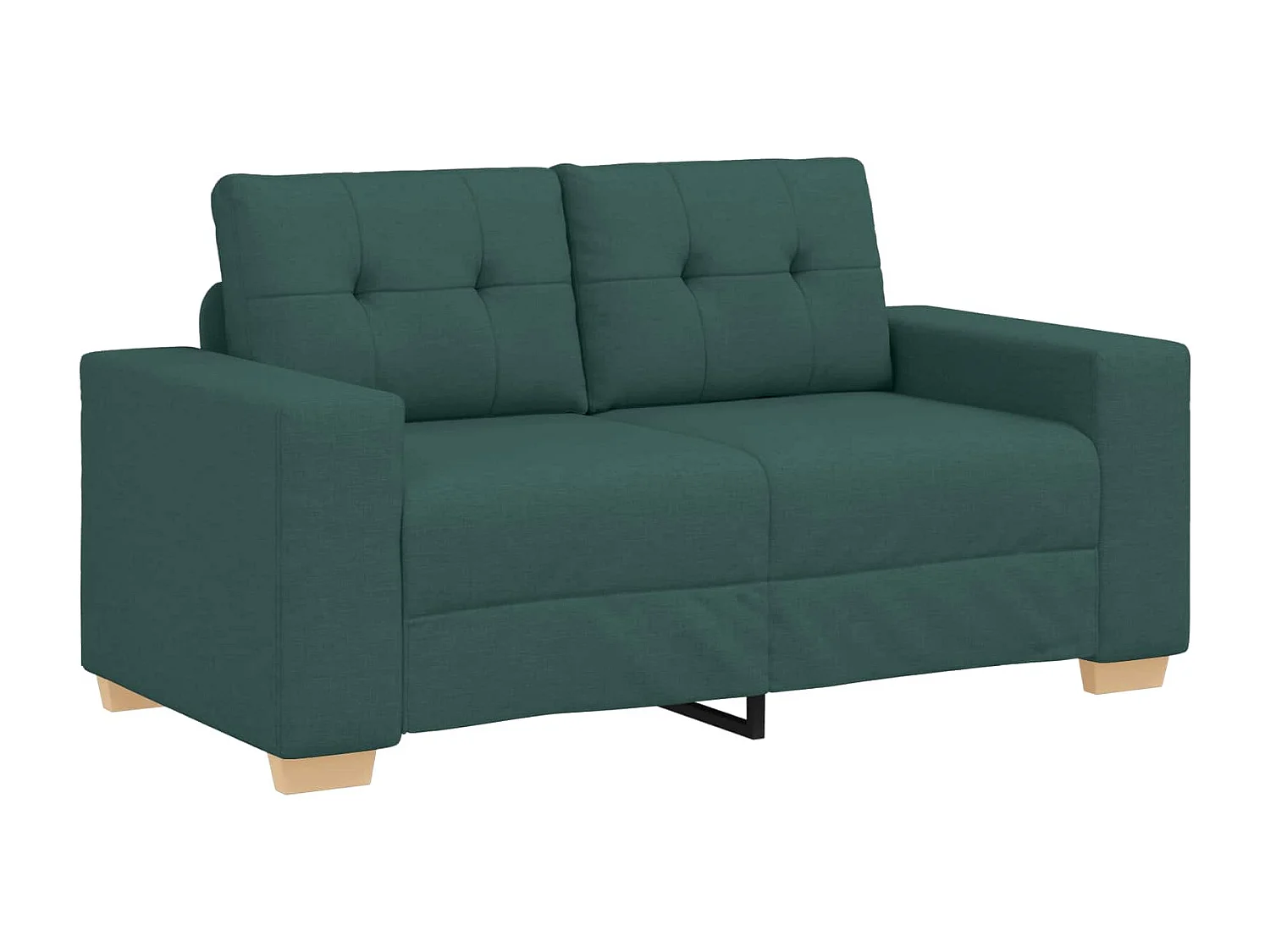 Canapé 2 pcs Vert Tissu en lin mélangé