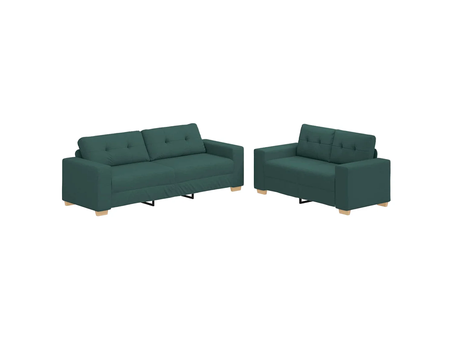 Canapé 2 pcs Vert 221 x 80 x 80 cm Tissu