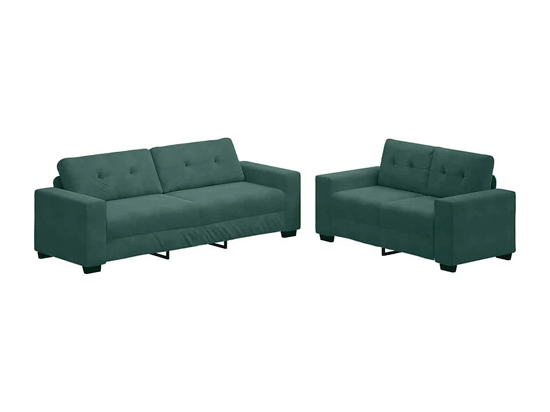 | Bankstel | 2 pcs Donkergroen 221 x 78 x 80 cm Fluweel