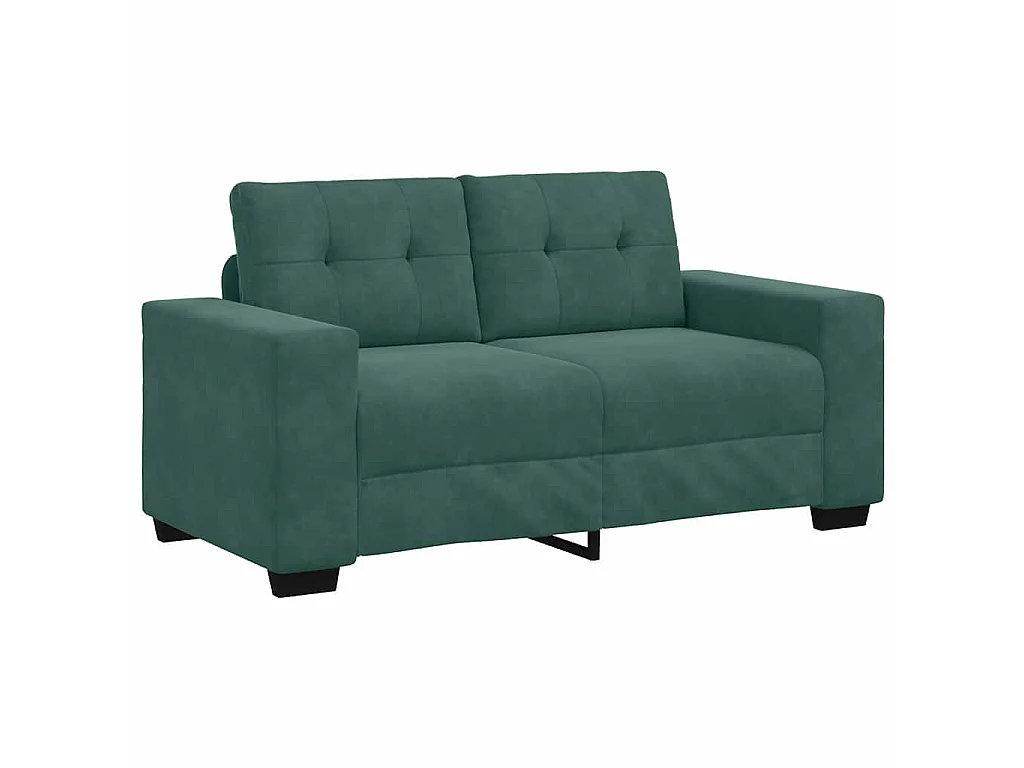 Divano 2 pcs Verde Scuro 221 x 80 x 80 cm Tessuto