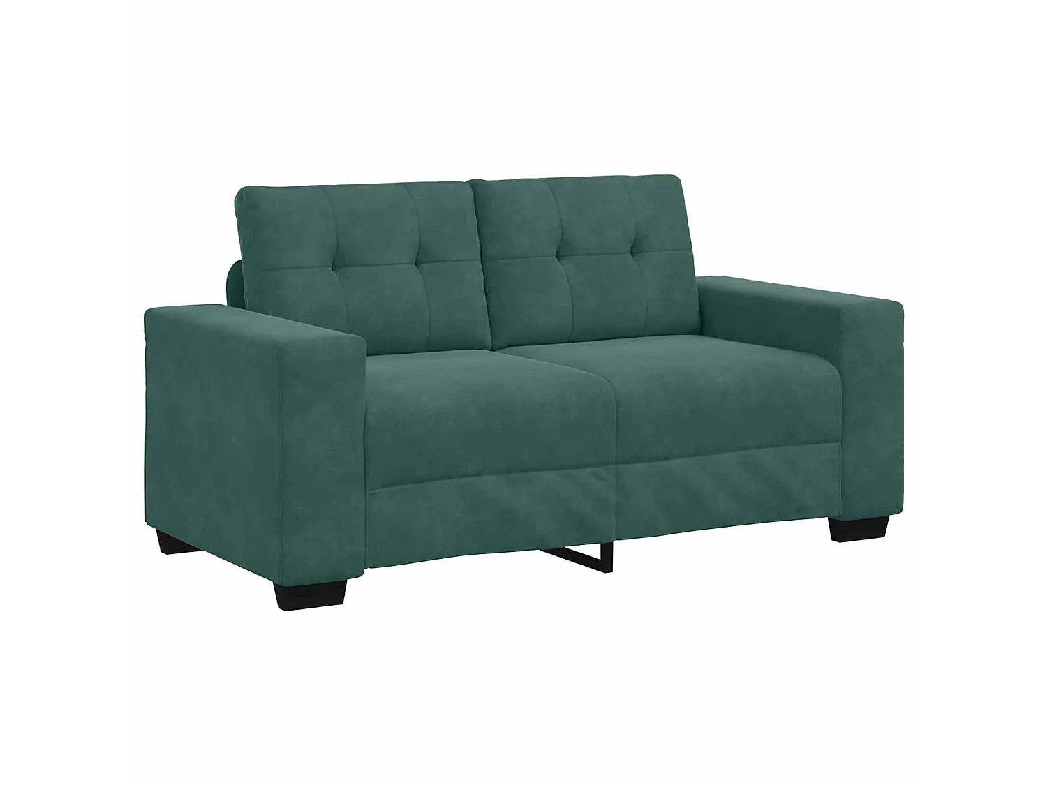 Divano 2 pcs Verde Scuro 221 x 80 x 80 cm Tessuto