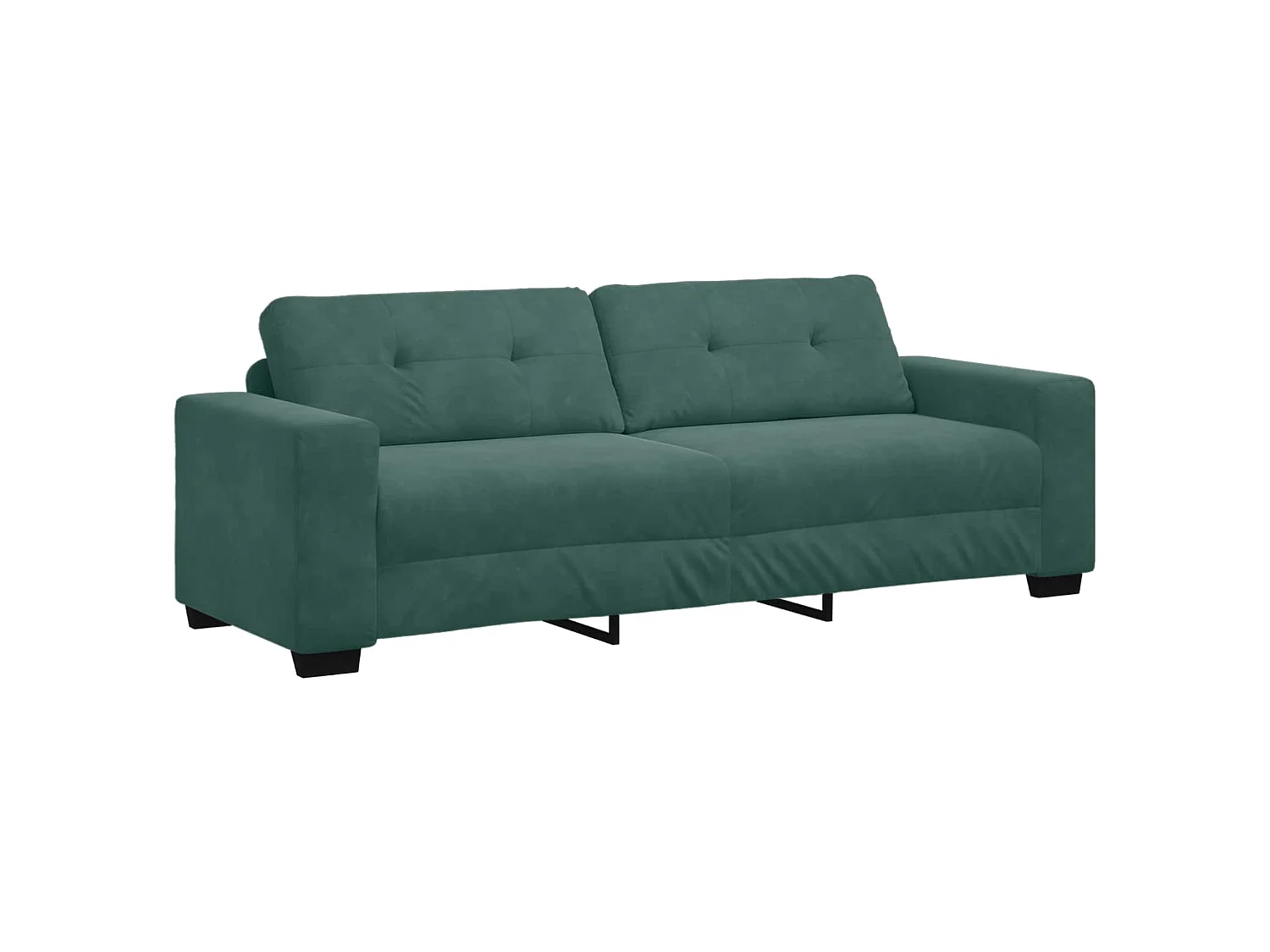 Divano 2 pcs Verde Scuro 221 x 80 x 80 cm Tessuto