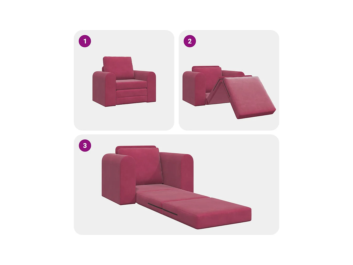 Canapé-Lit Rouge bordeaux 98 x 71 x 83 cm Velours