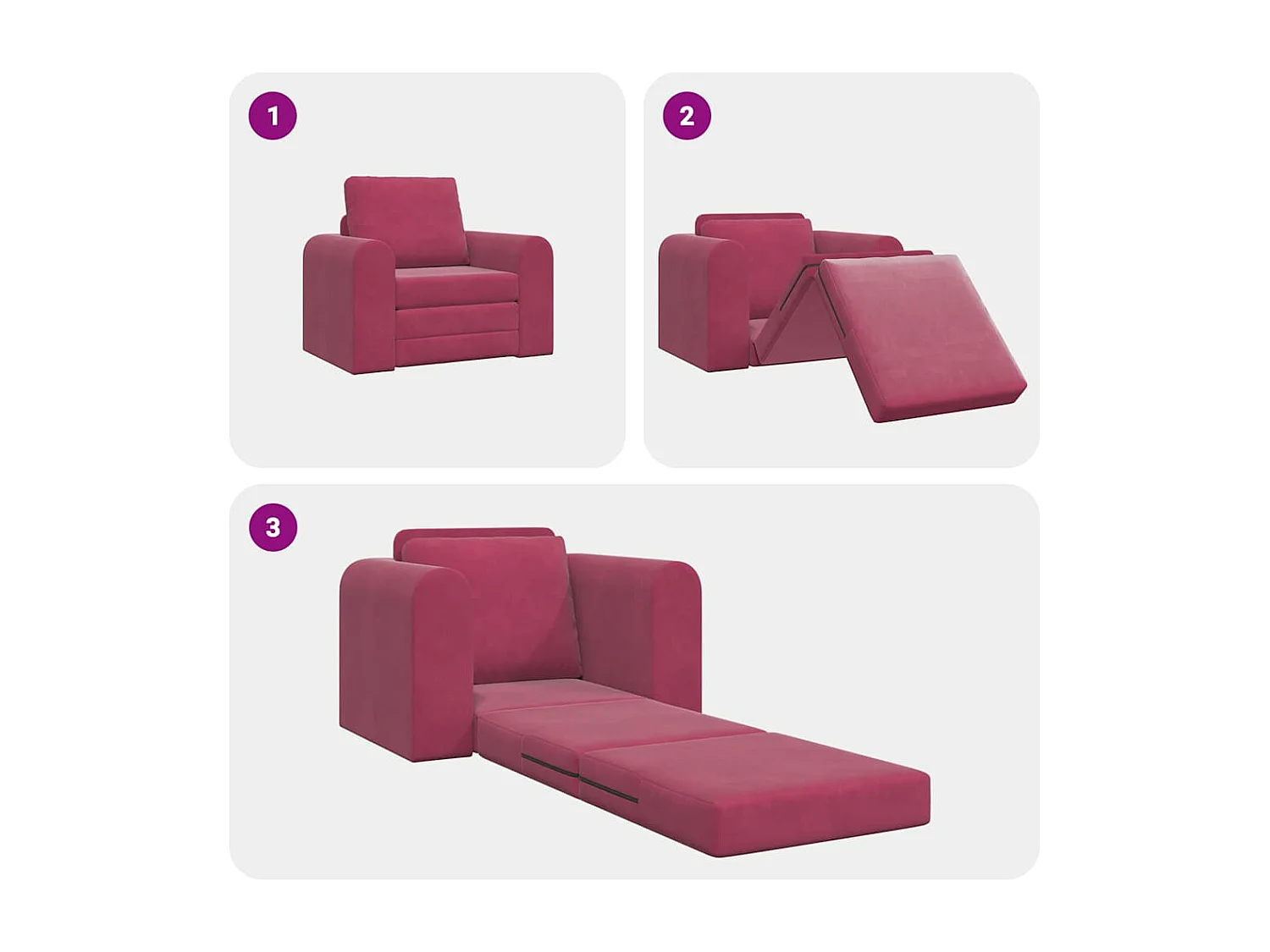 Canapé-Lit Bordeaux 98 x 71 x 83 cm Velours