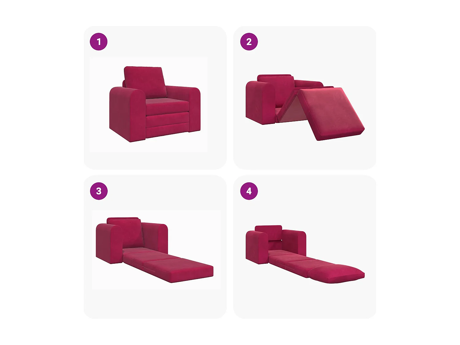 Canapé-Lit Bordeaux 98 x 71 x 83 cm Velours