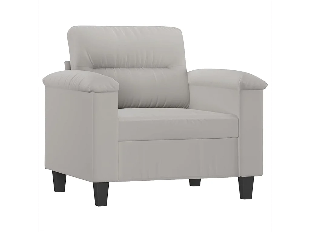 Fauteuil gris clair 60 cm tissu microfibre