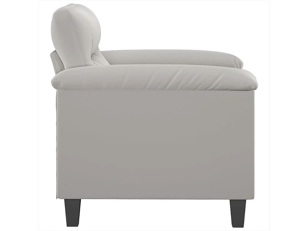 Fauteuil gris clair 60 cm tissu microfibre