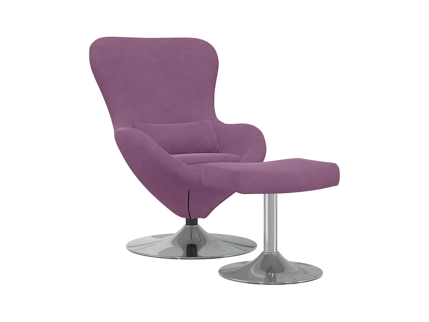 Chaise Œuf avec Pouf Violet 63 x 73 x 90 cm Velours
