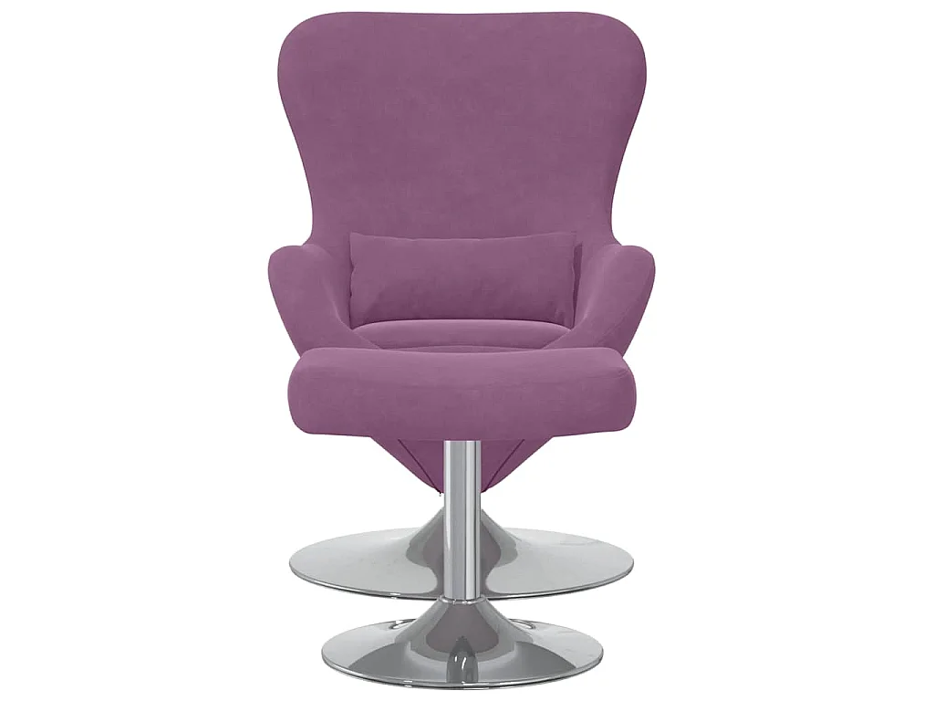 Chaise Œuf avec Pouf Violet Velours
