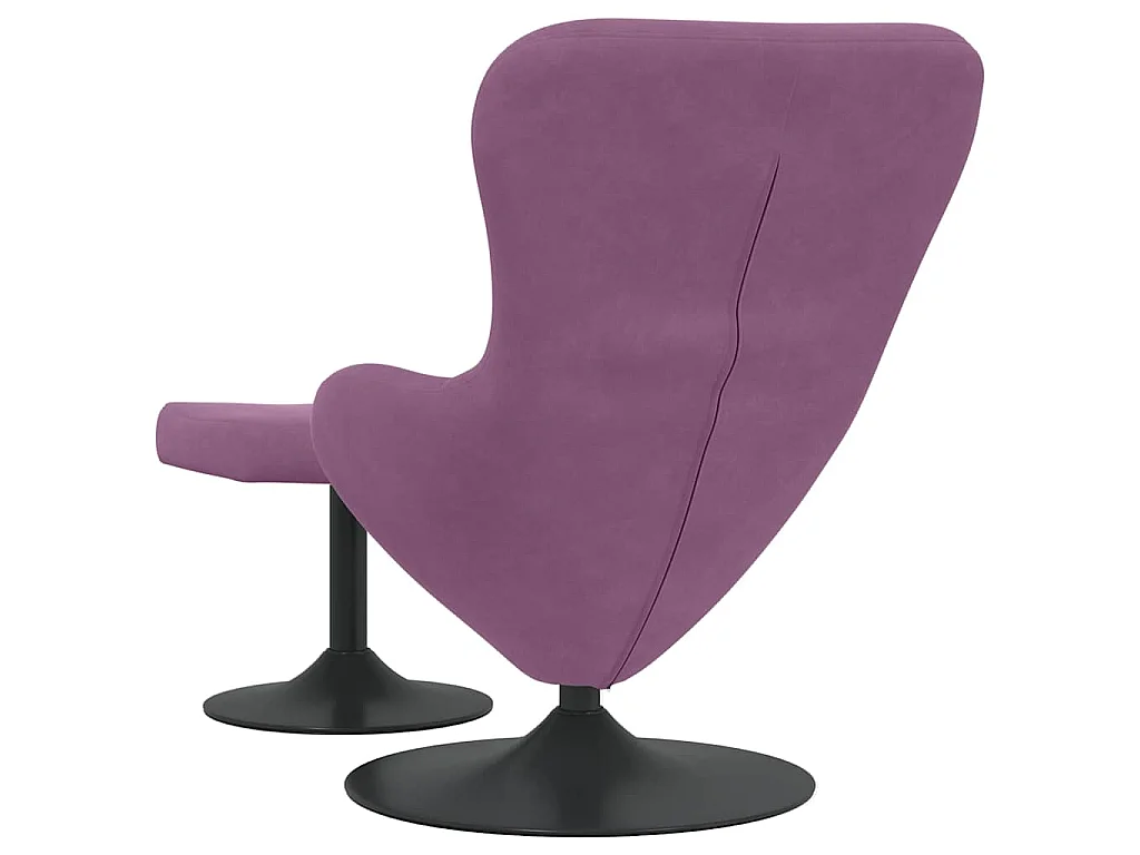 Chaise Œuf avec Pouf Violet Velours
