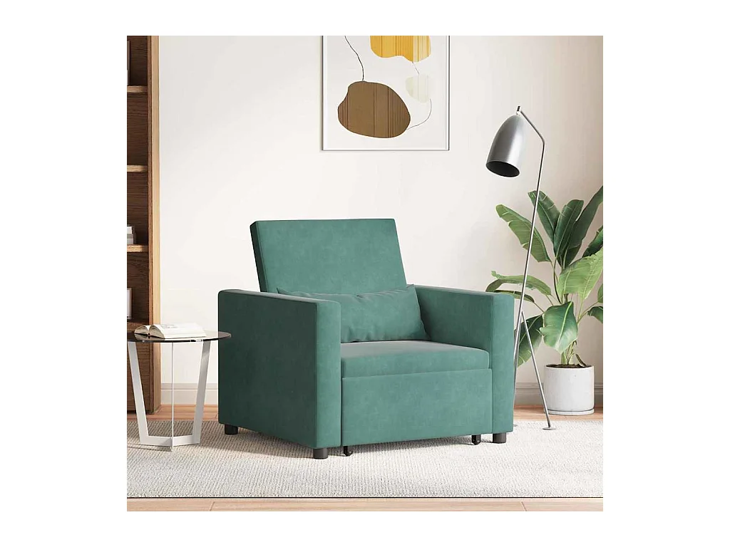 Canapé Lit Simple Vert foncé 90 x 165 x 87 cm Velours