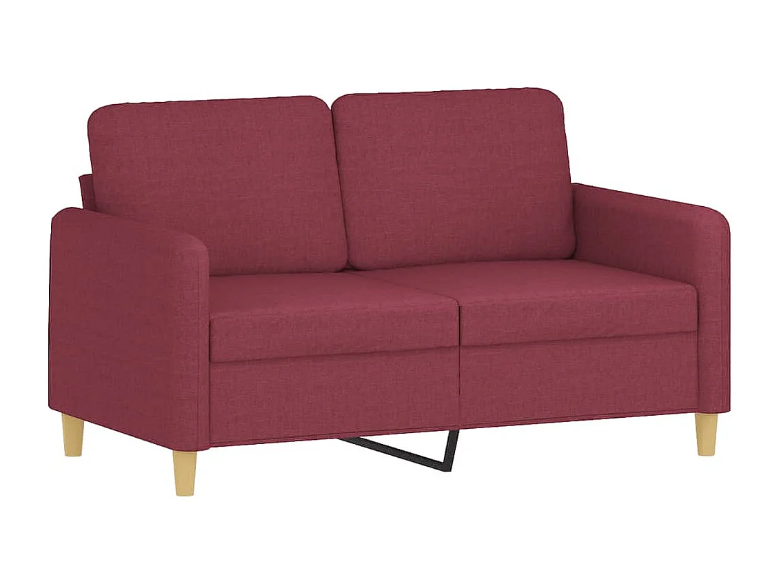 Ensemble de canapés 4 pcs avec coussins rouge bordeaux tissu