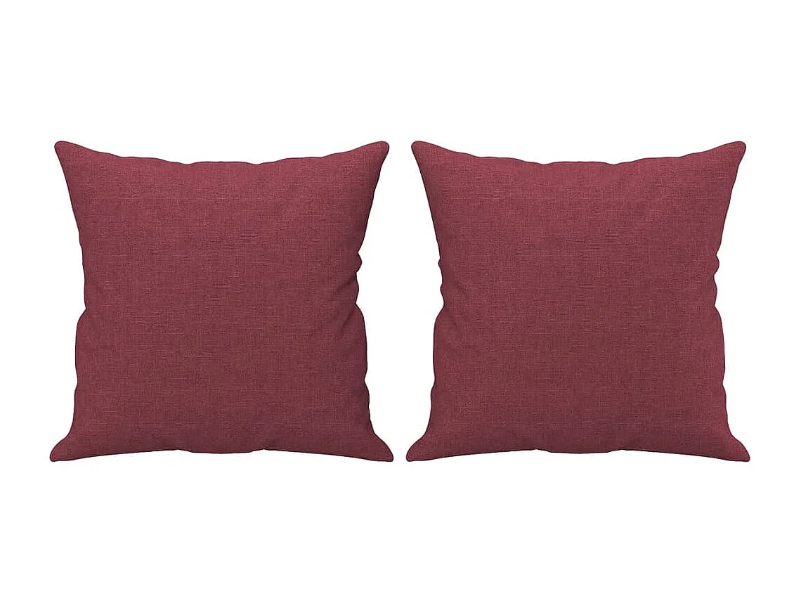 Ensemble de canapés 4 pcs avec coussins rouge bordeaux tissu