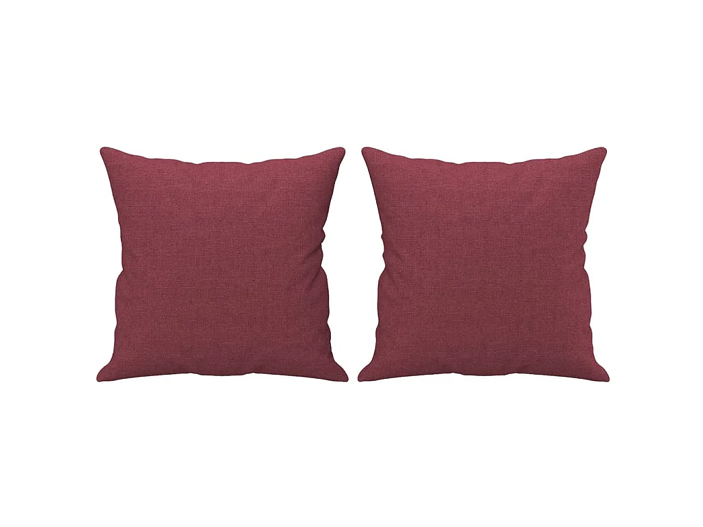 Ensemble de canapés 4 pcs avec coussins rouge bordeaux tissu