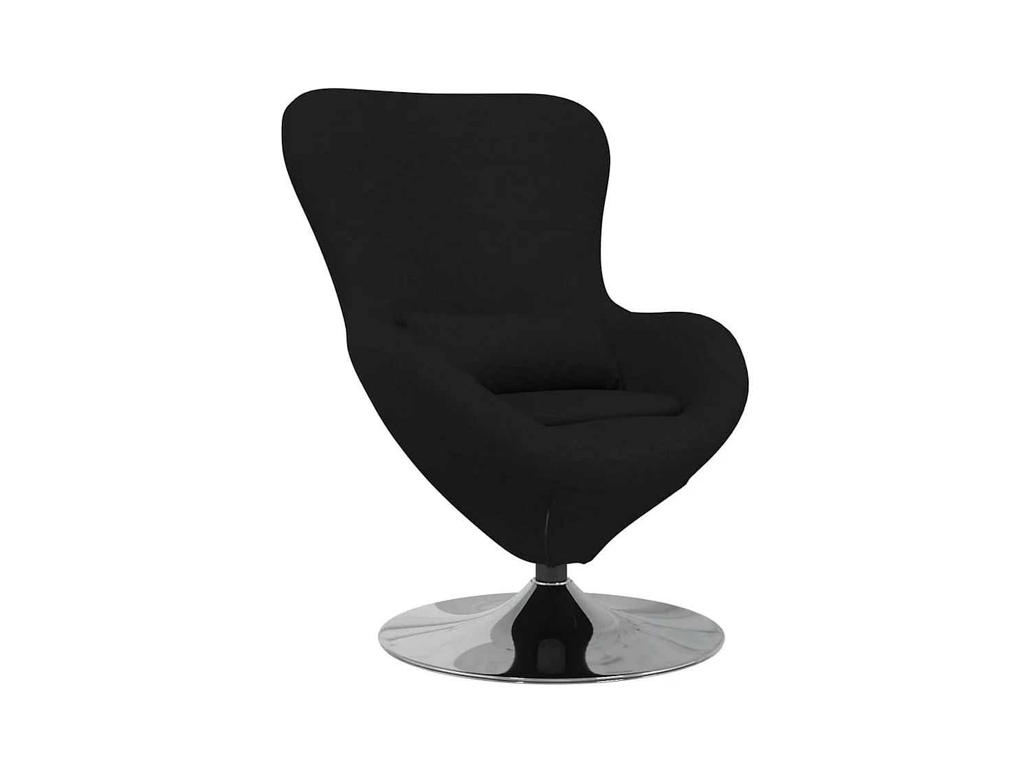 Fauteuil œuf Noir 63 x 73 x 90 cm tissu