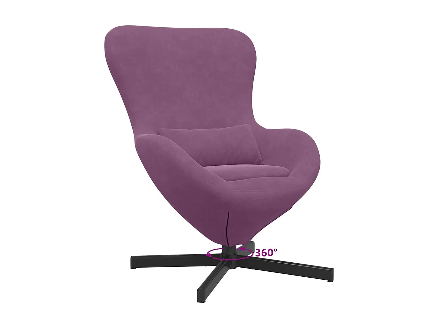Fauteuil œuf Violet 63 x 73 x 90 cm Velours