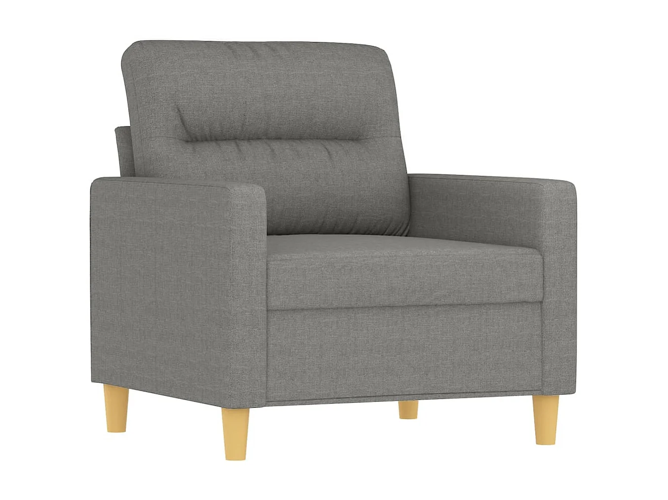 Fauteuil avec repose-pied Gris foncé 60 cm Tissu