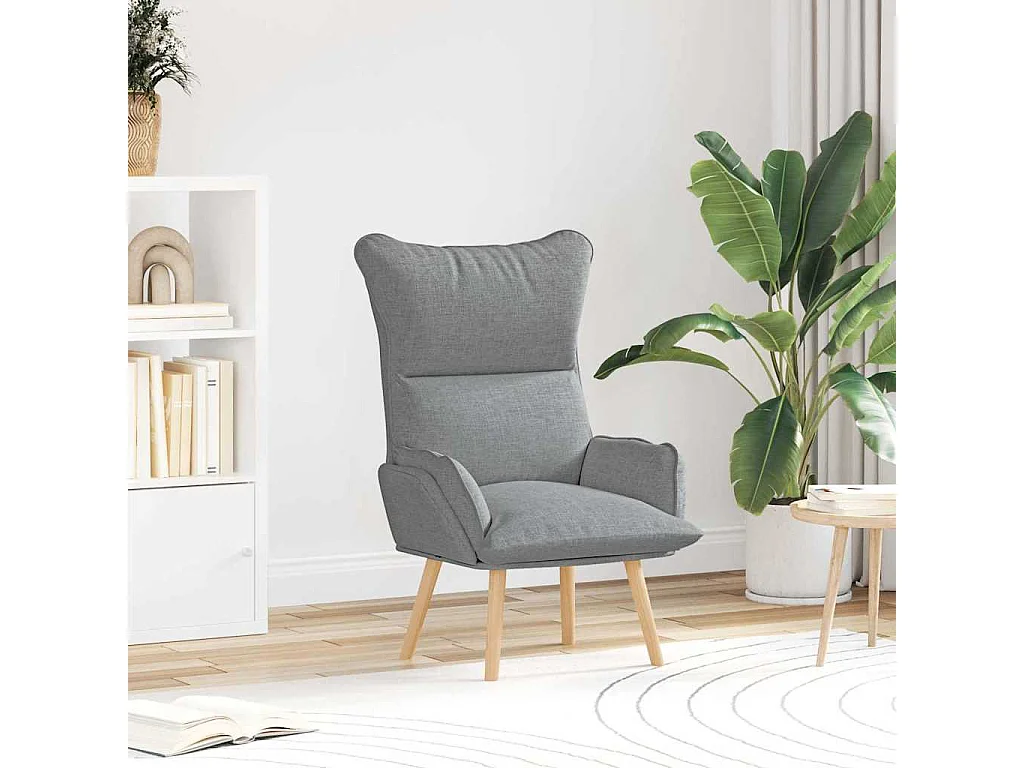 fauteuil Gris clair 69 x 74 x 93 cm Tissu et Contreplaqué