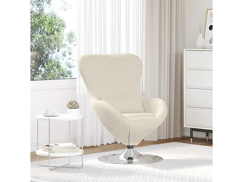 Sillón huevo Crema 63 x 73 x 90 cm Terciopelo