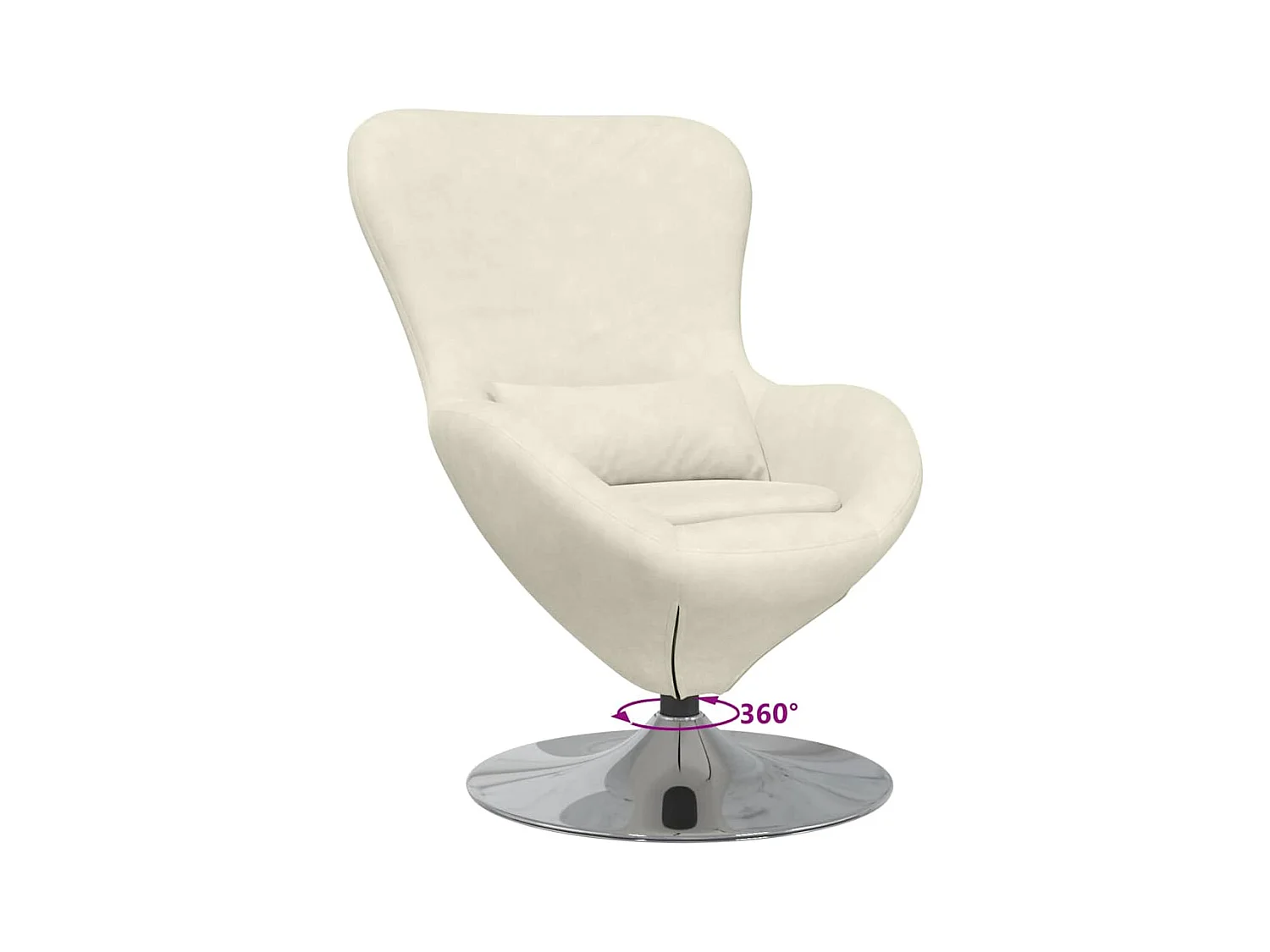 Fauteuil œuf Crème 63 x 73 x 90 cm Velours