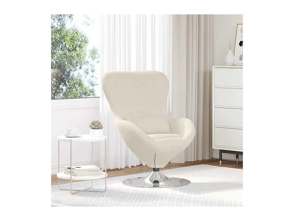 Fauteuil œuf Crème 63 x 73 x 90 cm Velours