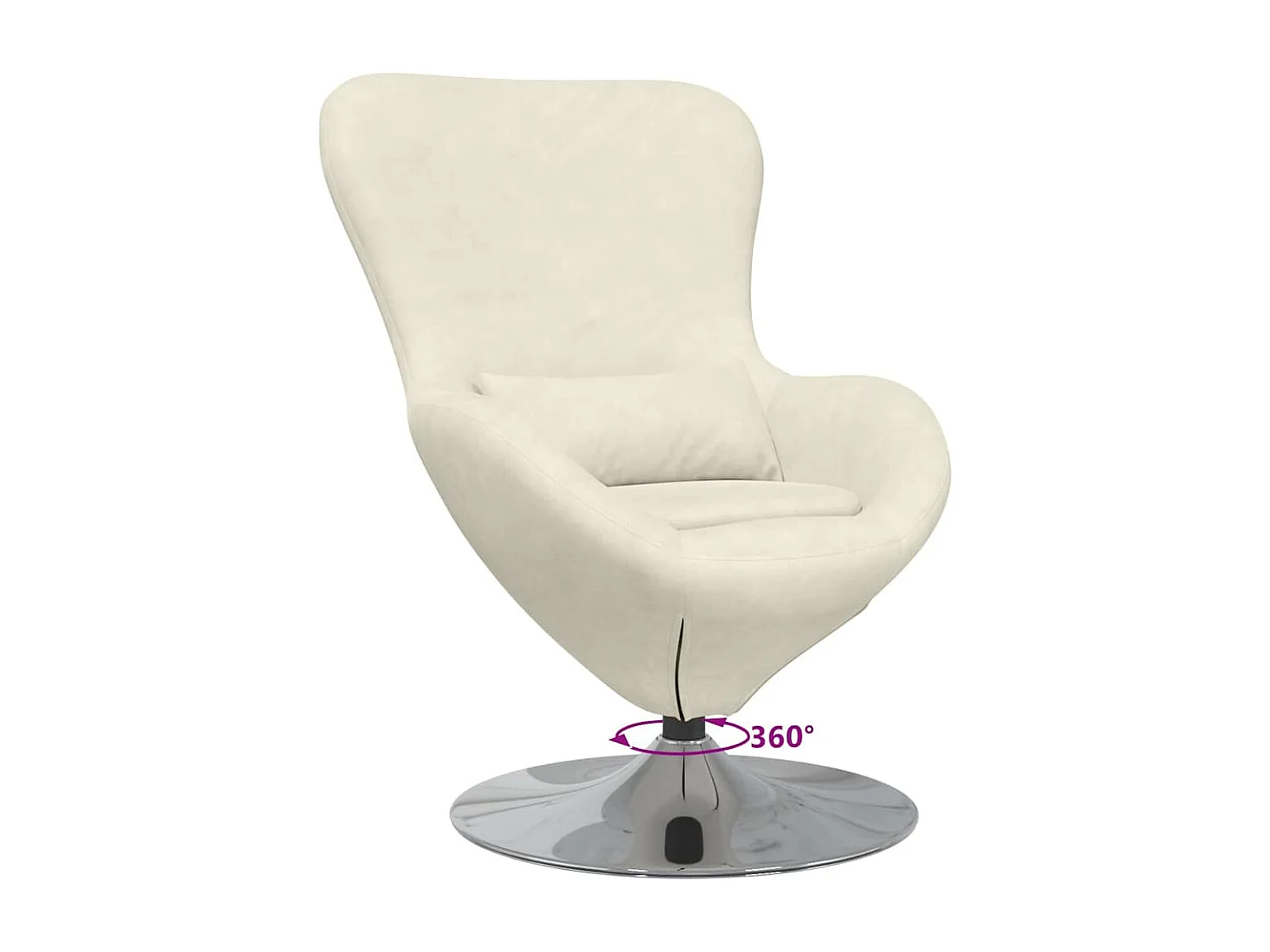 Fauteuil œuf Crème 63 x 73 x 90 cm Velours