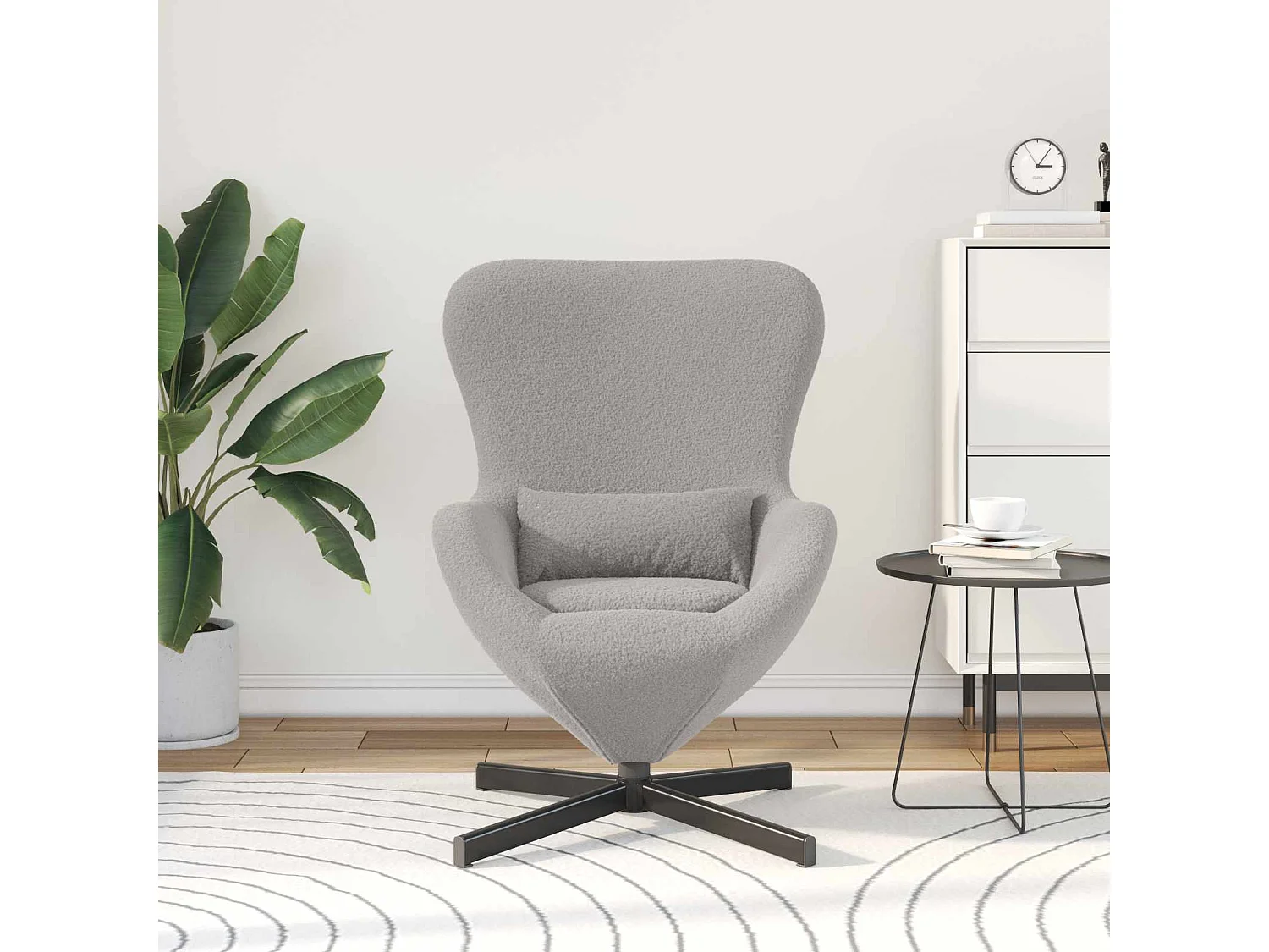 Fauteuil œuf Gris clair 63 x 73 x 90 cm tissu