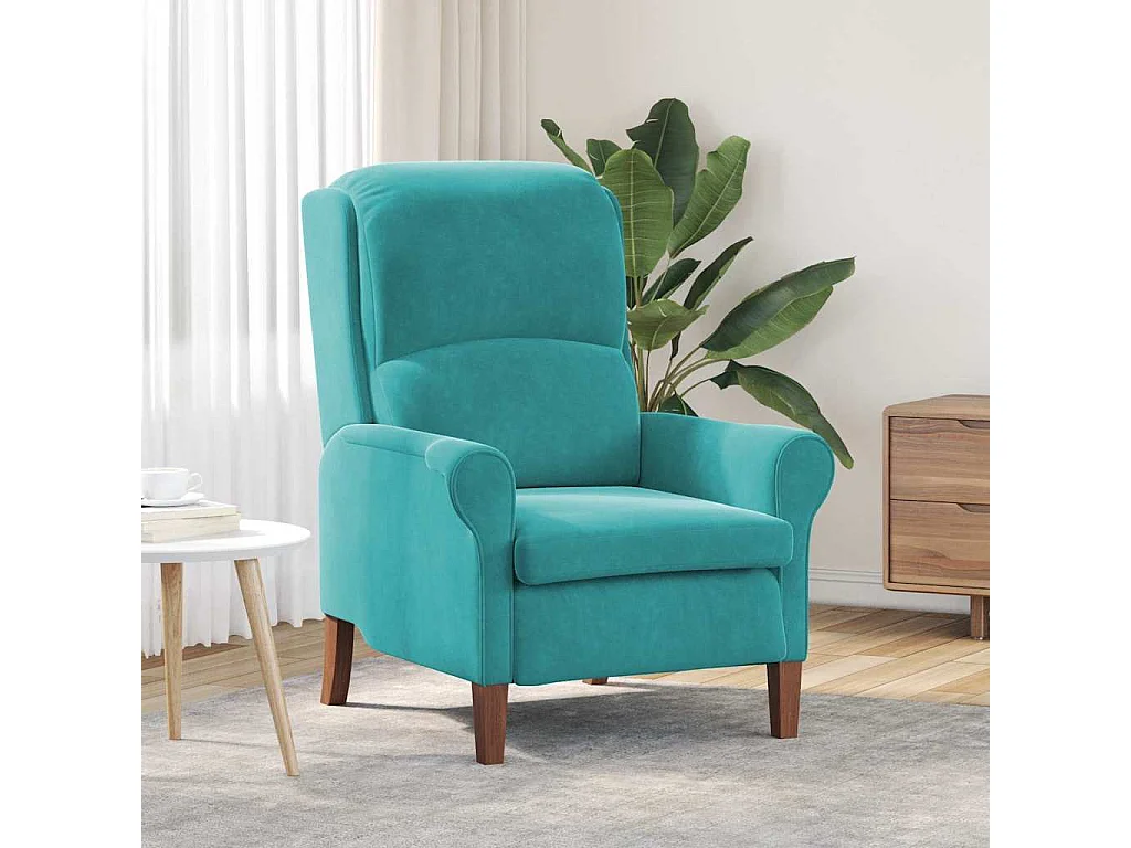 fauteuil Turquoise Velours