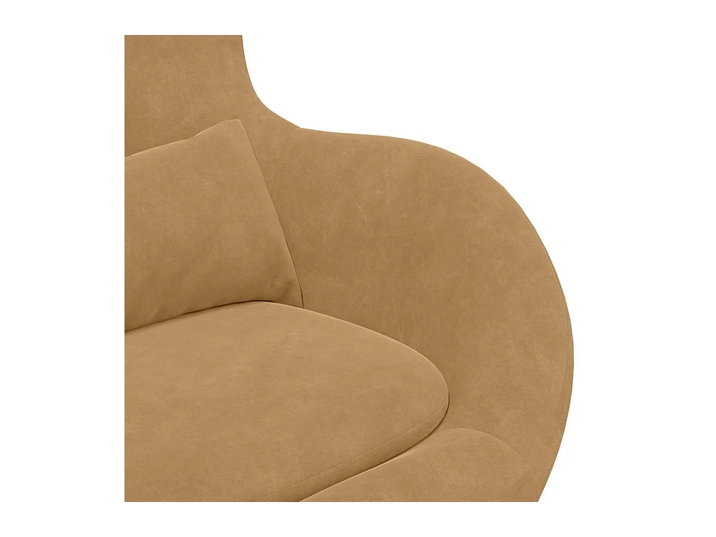 Fauteuil œuf Marron 63 x 73 x 90 cm Velours