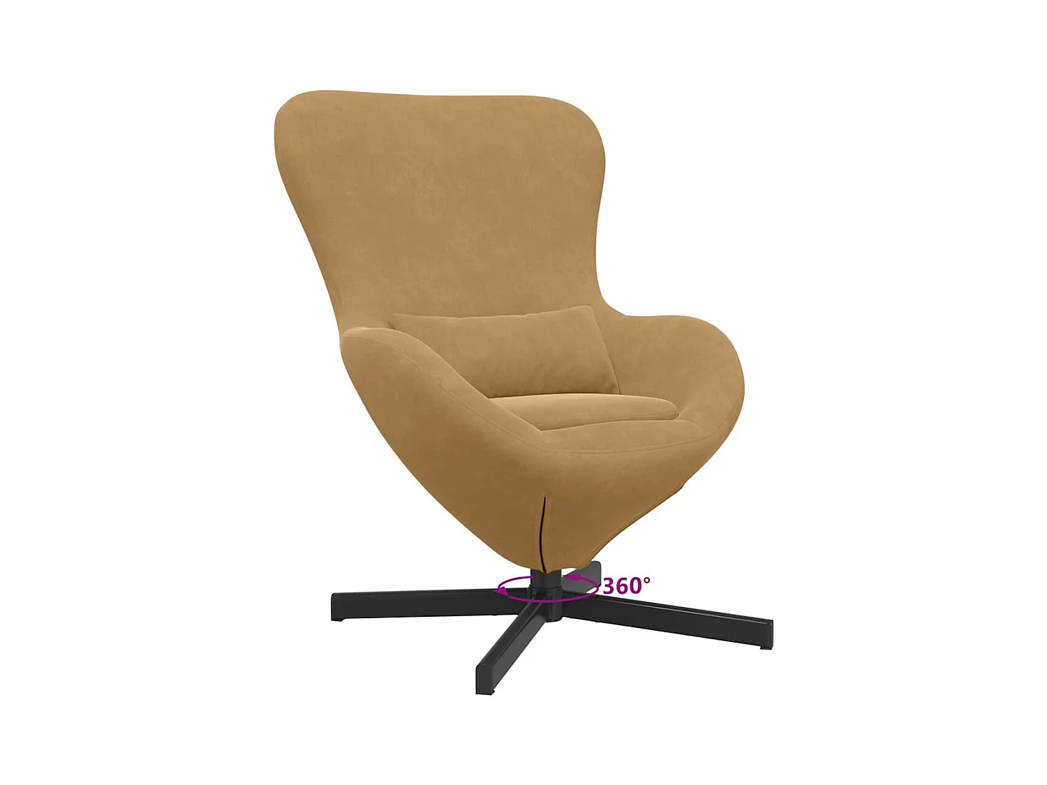 Fauteuil œuf Marron 63 x 73 x 90 cm Velours