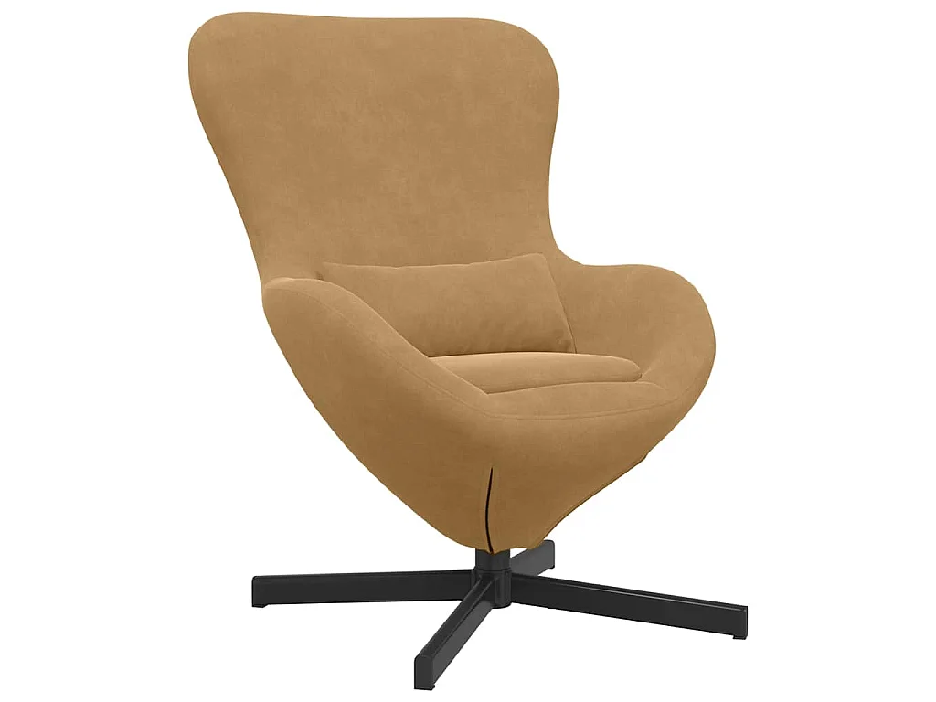 Fauteuil œuf Marron 63 x 73 x 90 cm Velours