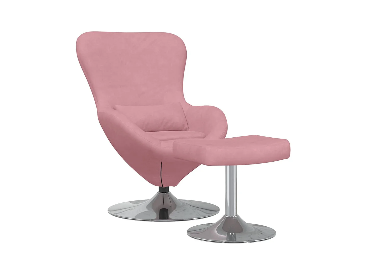 Chaise Œuf avec Pouf Rose 63 x 73 x 90 cm Velours