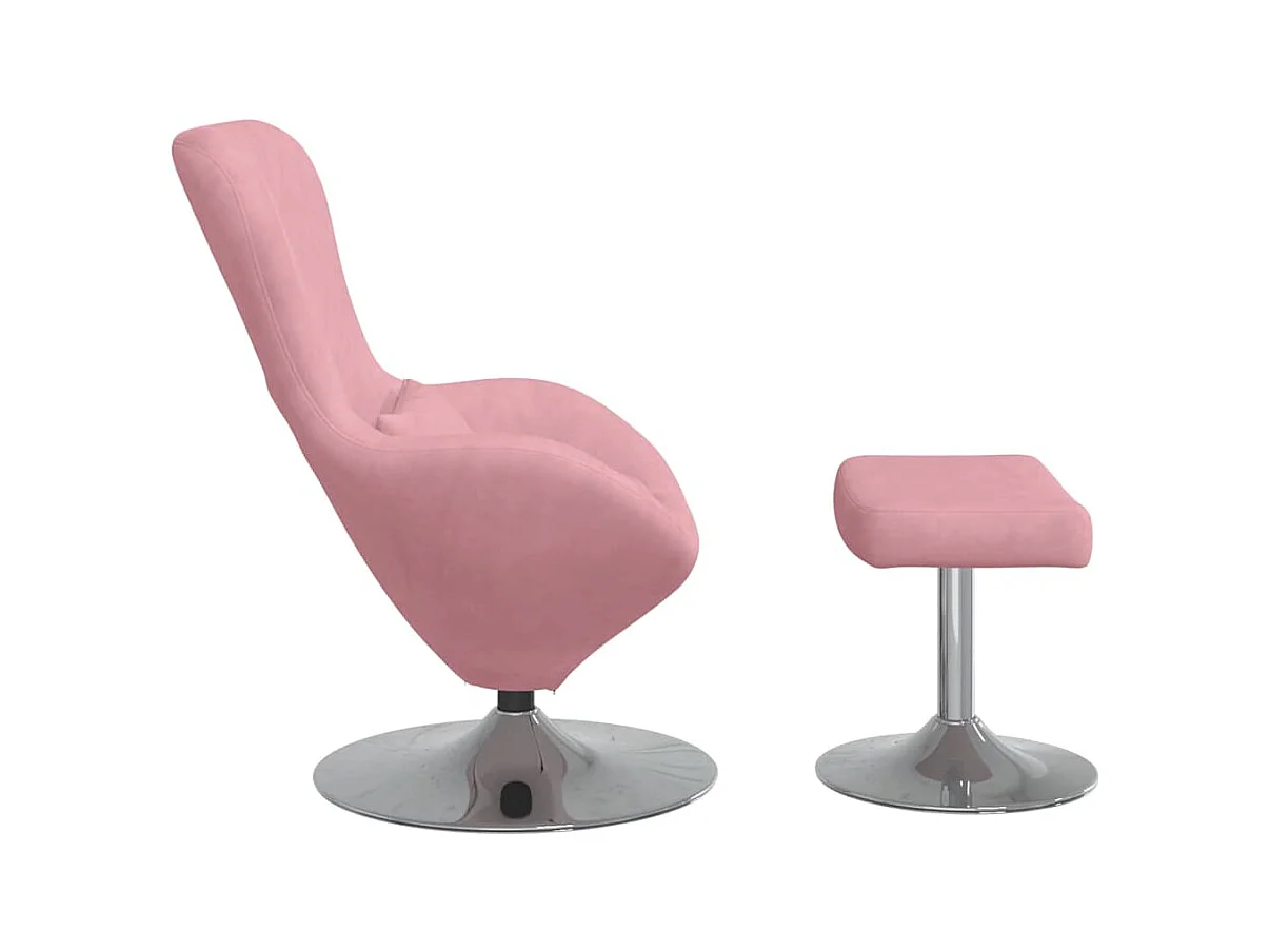 Chaise Œuf avec Pouf Rose 63 x 73 x 90 cm Velours